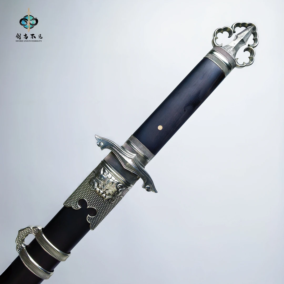 紫府玄锋剑道剑宋剑明剑风格长剑百炼花纹钢一体龙骨瓦面剑未开刃