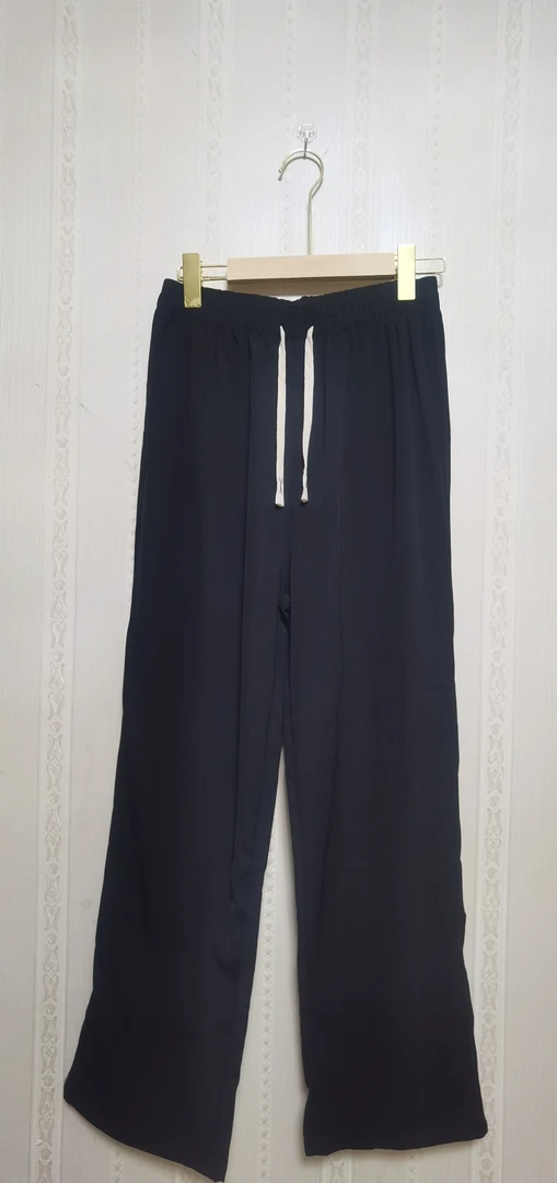 女士夏季薄款冰丝高腰垂感宽松直筒显瘦窄版阔腿裤