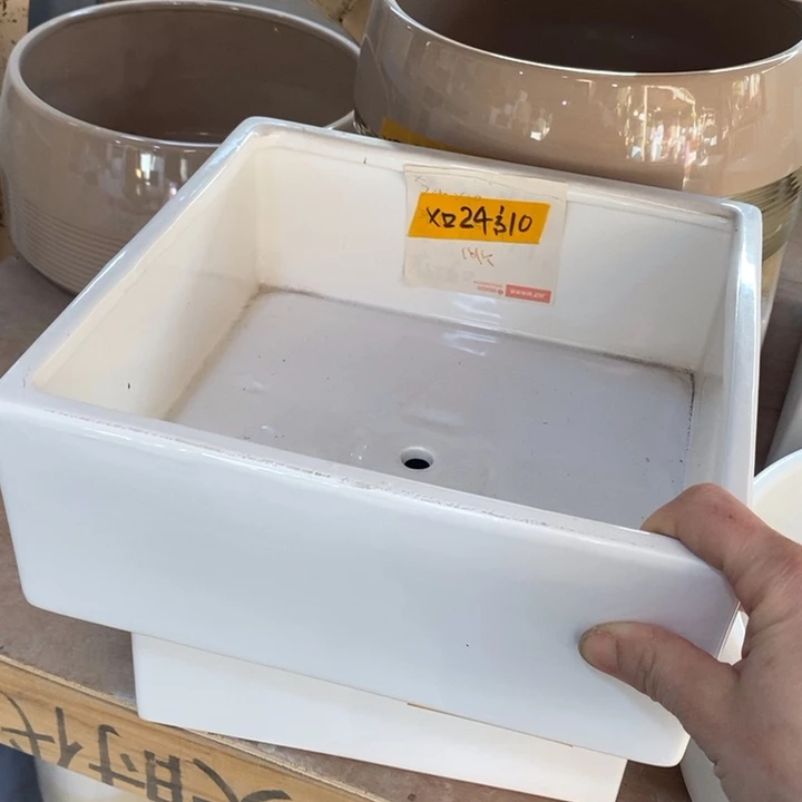 陶盆有孔 瑕疵针孔漏釉介意勿拍外口 24外高10