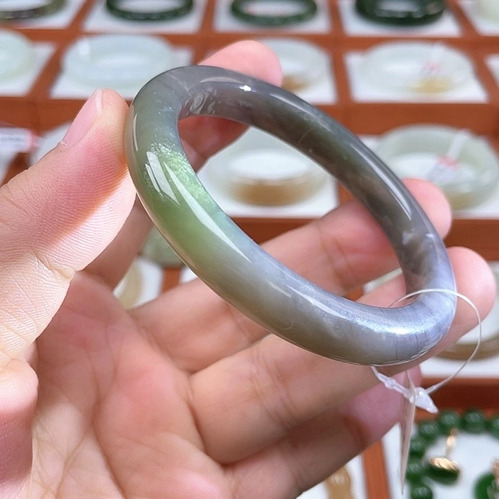 未镶嵌手镯和田玉烟紫翠（有棉）