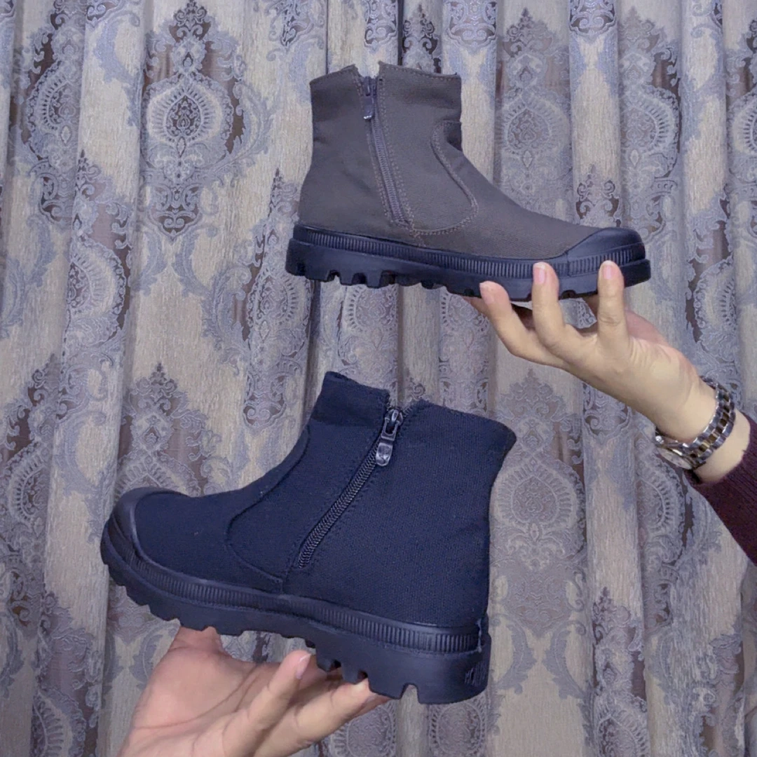 男女同款高邦拉链款布鞋