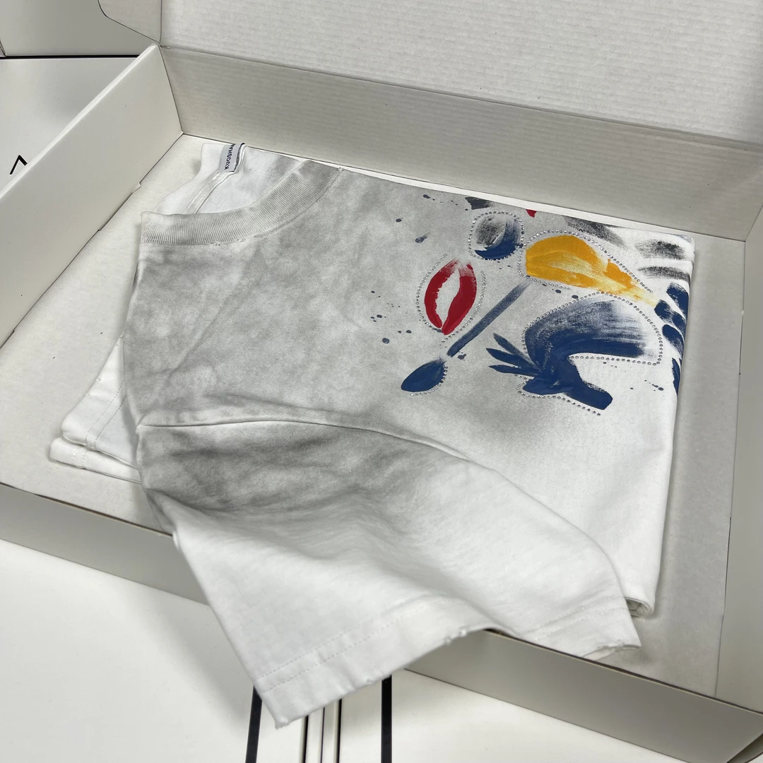 【k4019】手绘大马洗水高端重磅短袖