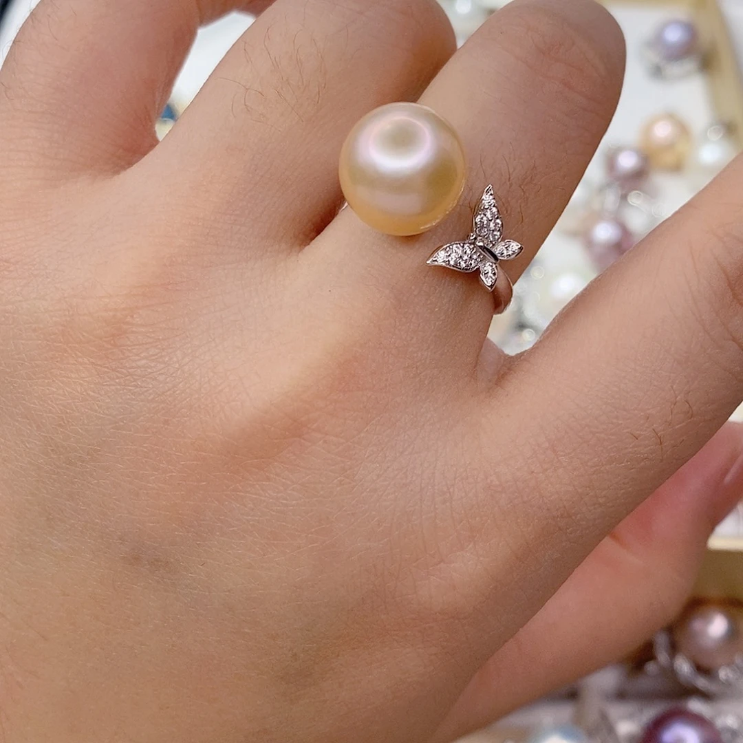 淡水珍珠戒指银S925镶嵌