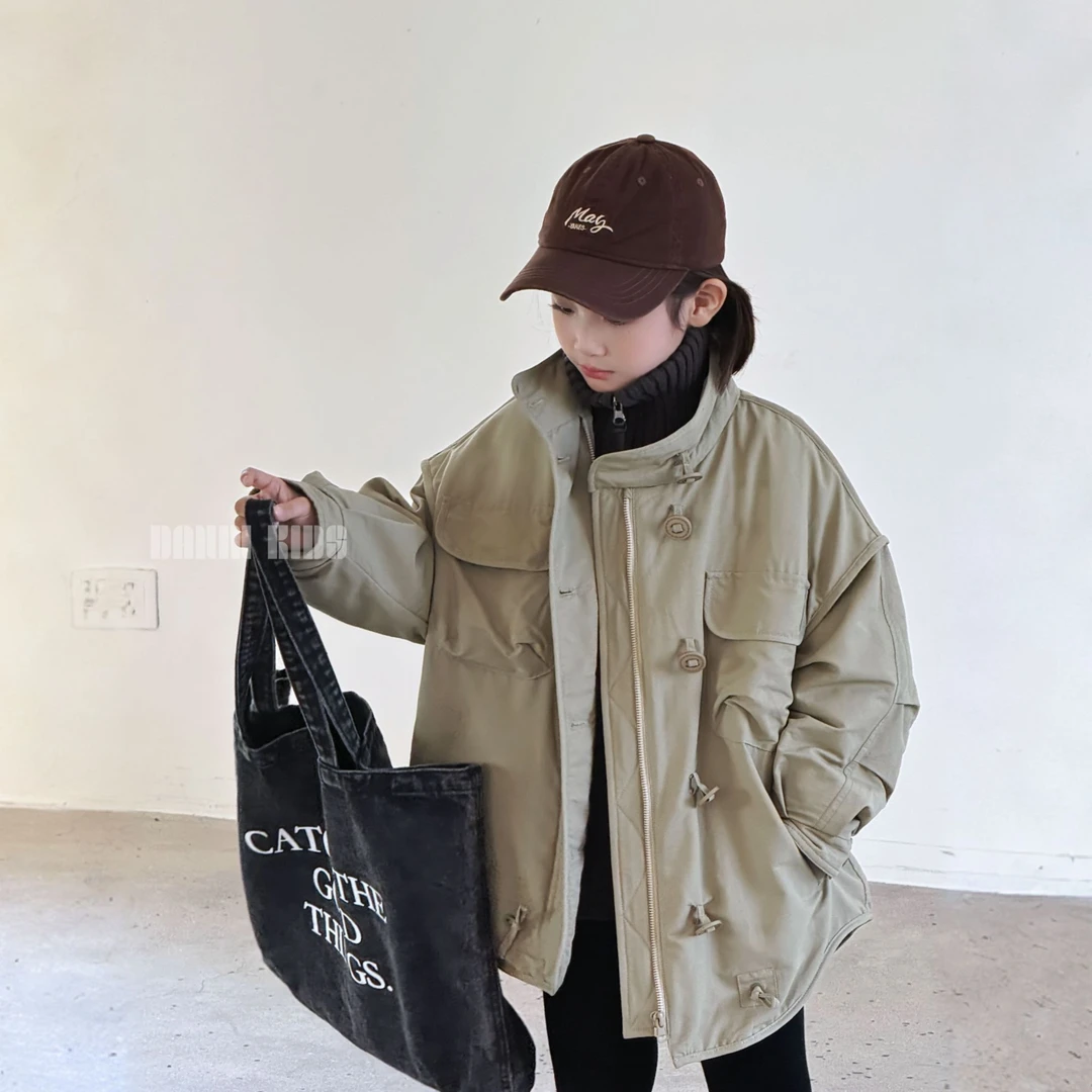 嗒囜【户外研学】防风保暖耐造大口袋秋冬装儿童工装风棉衣棉服外套