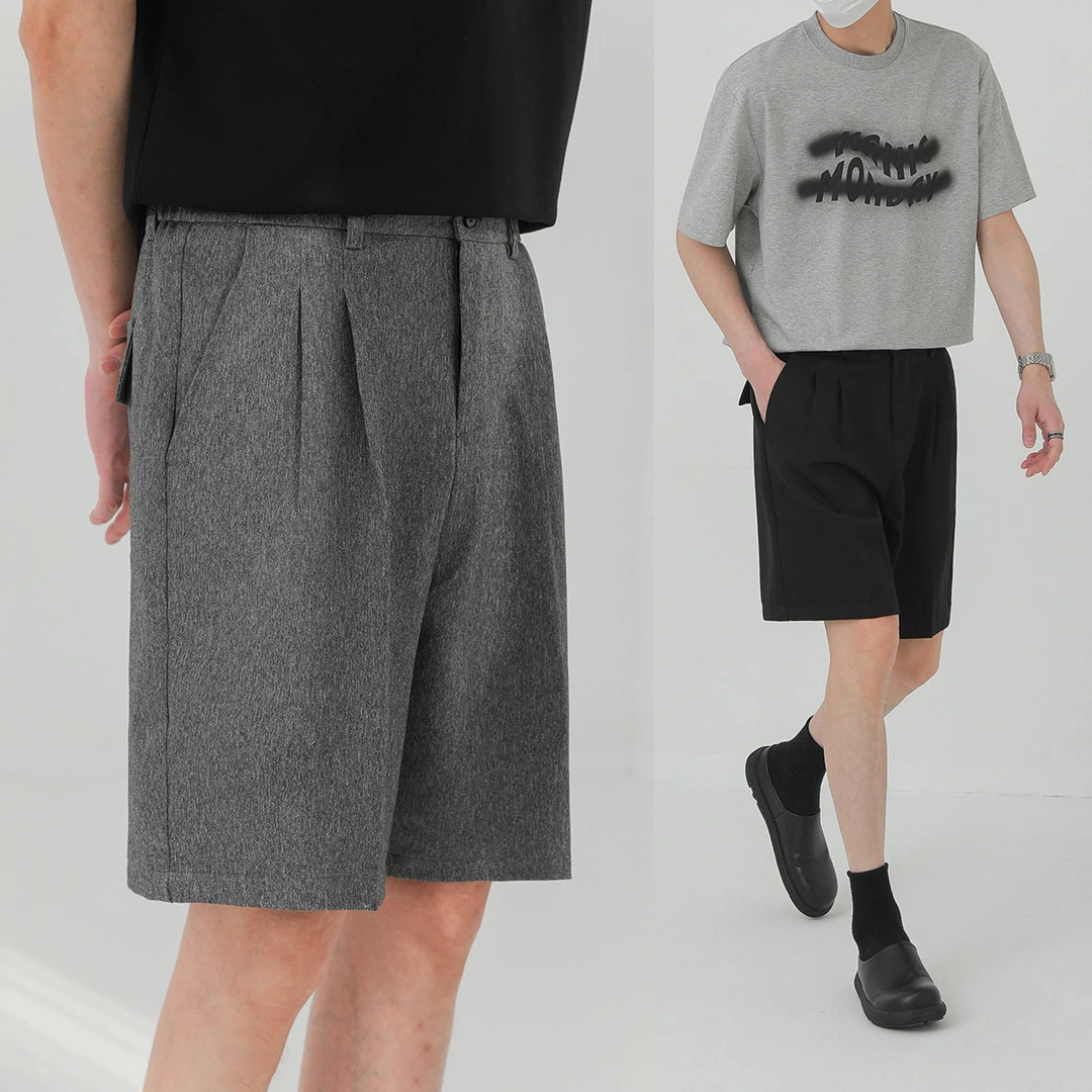 梵基弗奈夏季裤子韩系过膝西装短裤男休闲裤潮流直筒西裤5五分裤