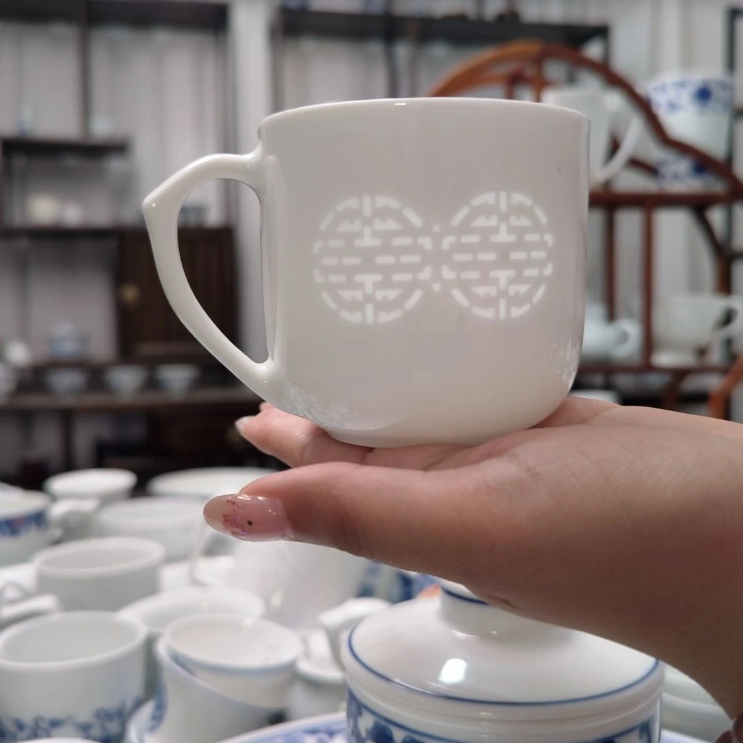 瓷双喜小号茶水杯一个一级品