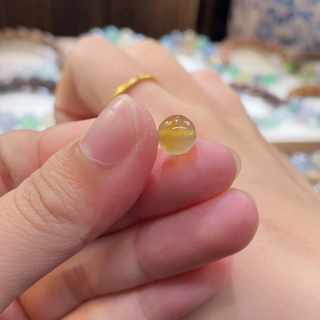 手链翡翠未镶嵌高冰黄
