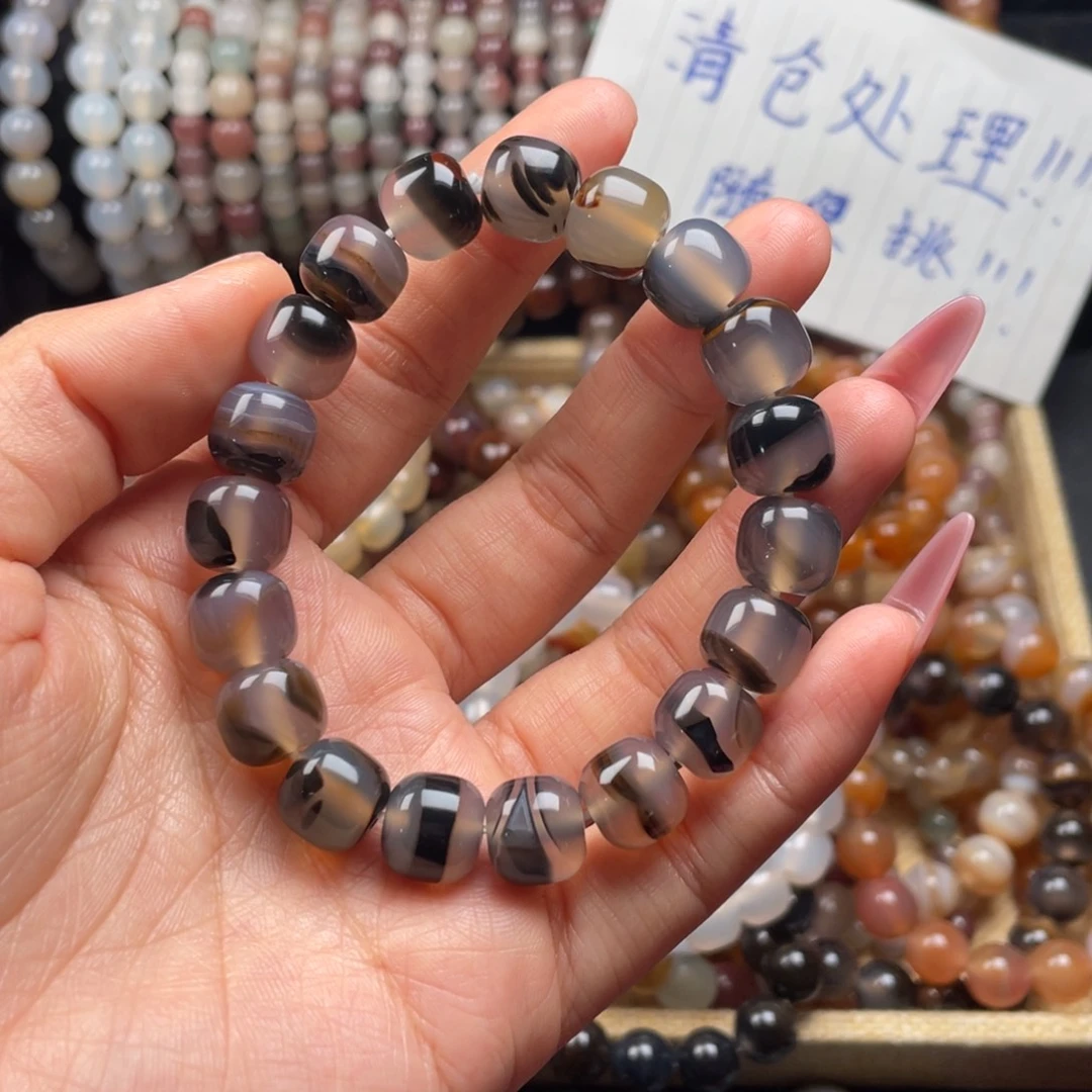 啤***雄玛瑙/玉髓未镶嵌手链