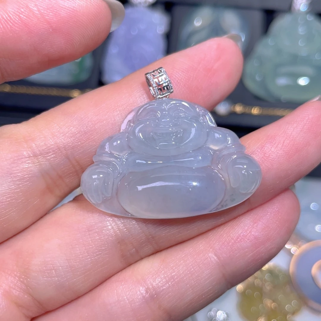 颈饰18K金镶嵌翡翠翡翠
