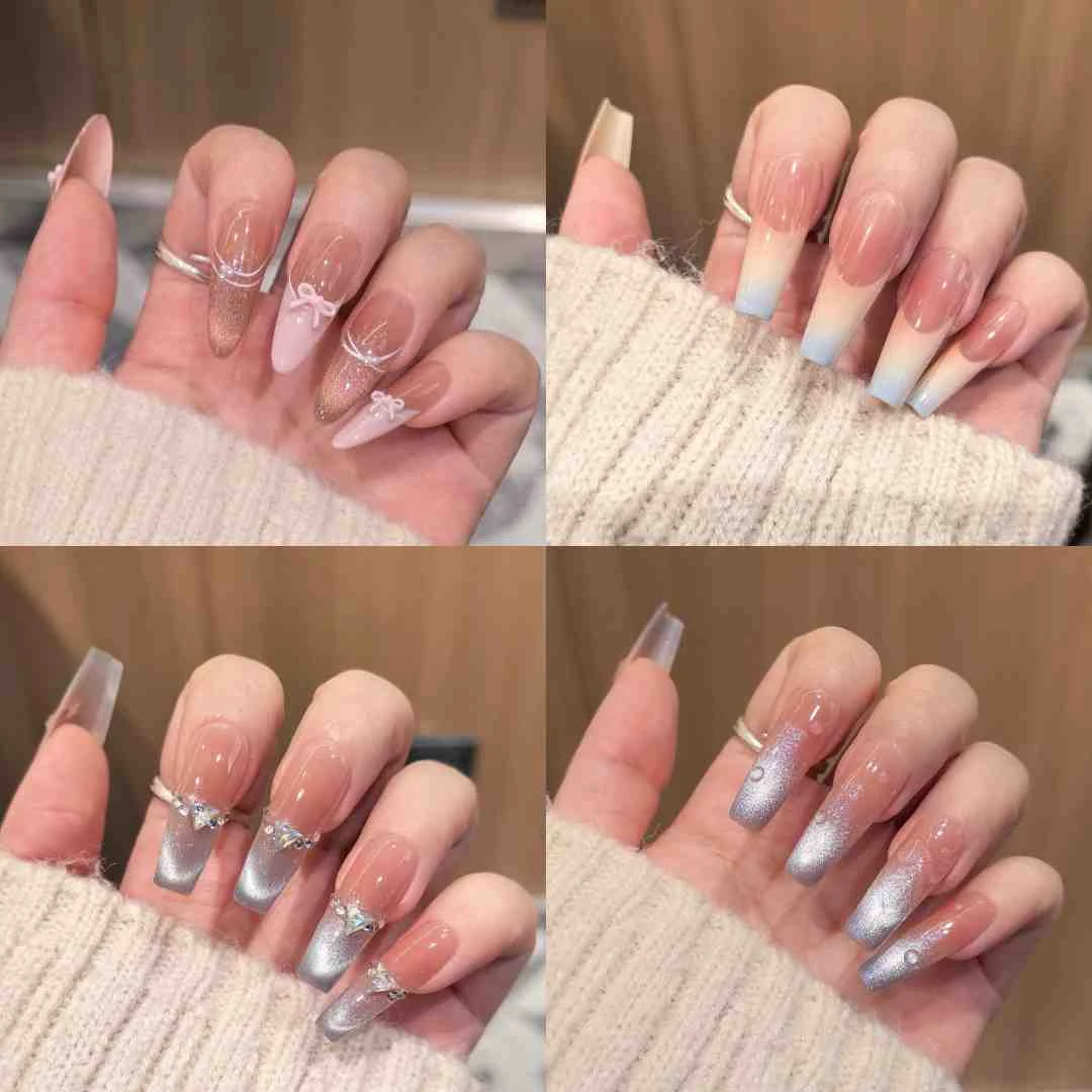 （下单备注编号）2025新款纯手工穿戴美甲中长款气质温柔氛围感