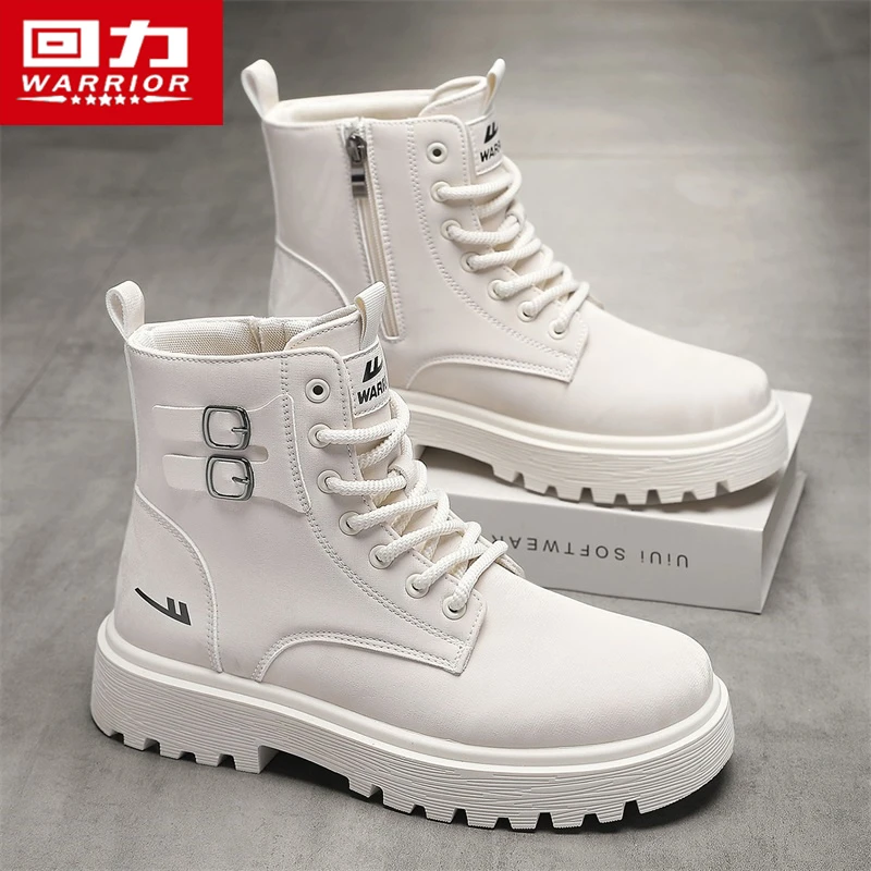 回力男鞋子男款马丁靴秋冬2025爆款小白鞋增高百搭男英伦风机车鞋