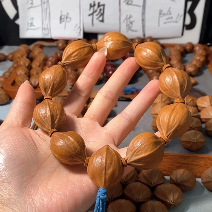 手串橄榄核2342精品4花老树王蒜头铁核8+2颗