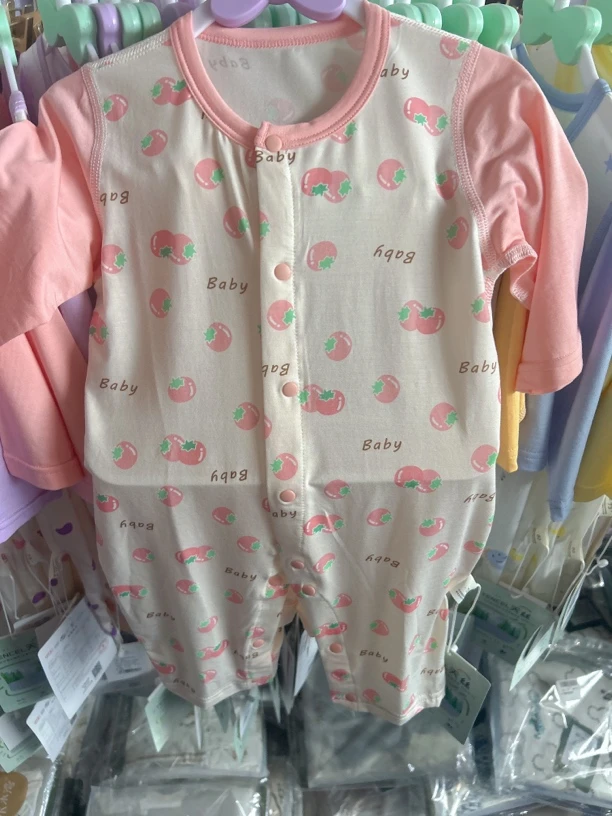 长袖极简风A类长爬夏季爬服森系男通用单排扣A类哈衣