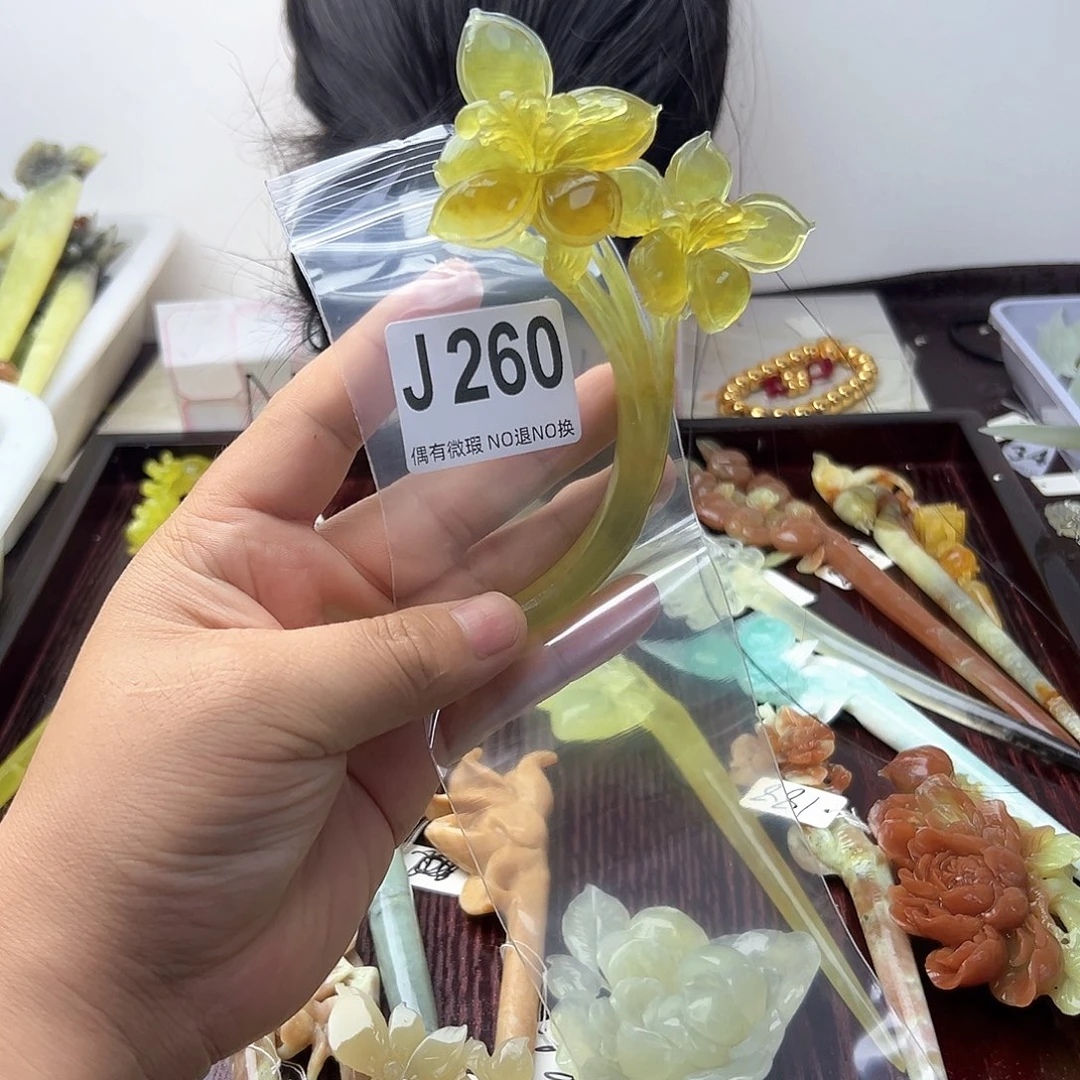 蛇纹石玉合金发饰用****9