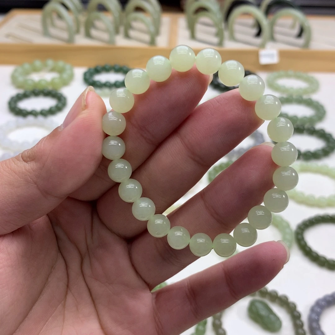 和田玉手串（晴水7.8）未镶嵌