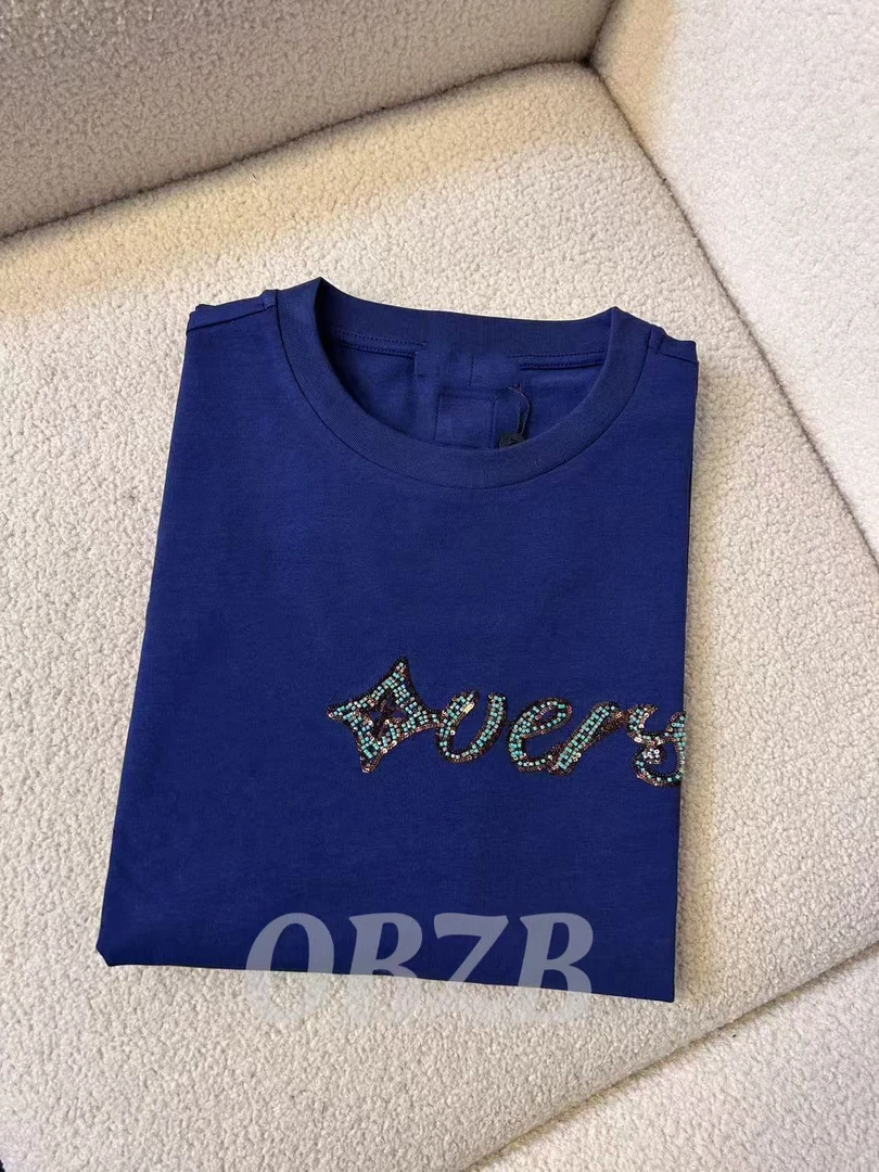 OBZB【L蓝色短袖】宽松修身时尚潮流百搭不挑人男女同款1012