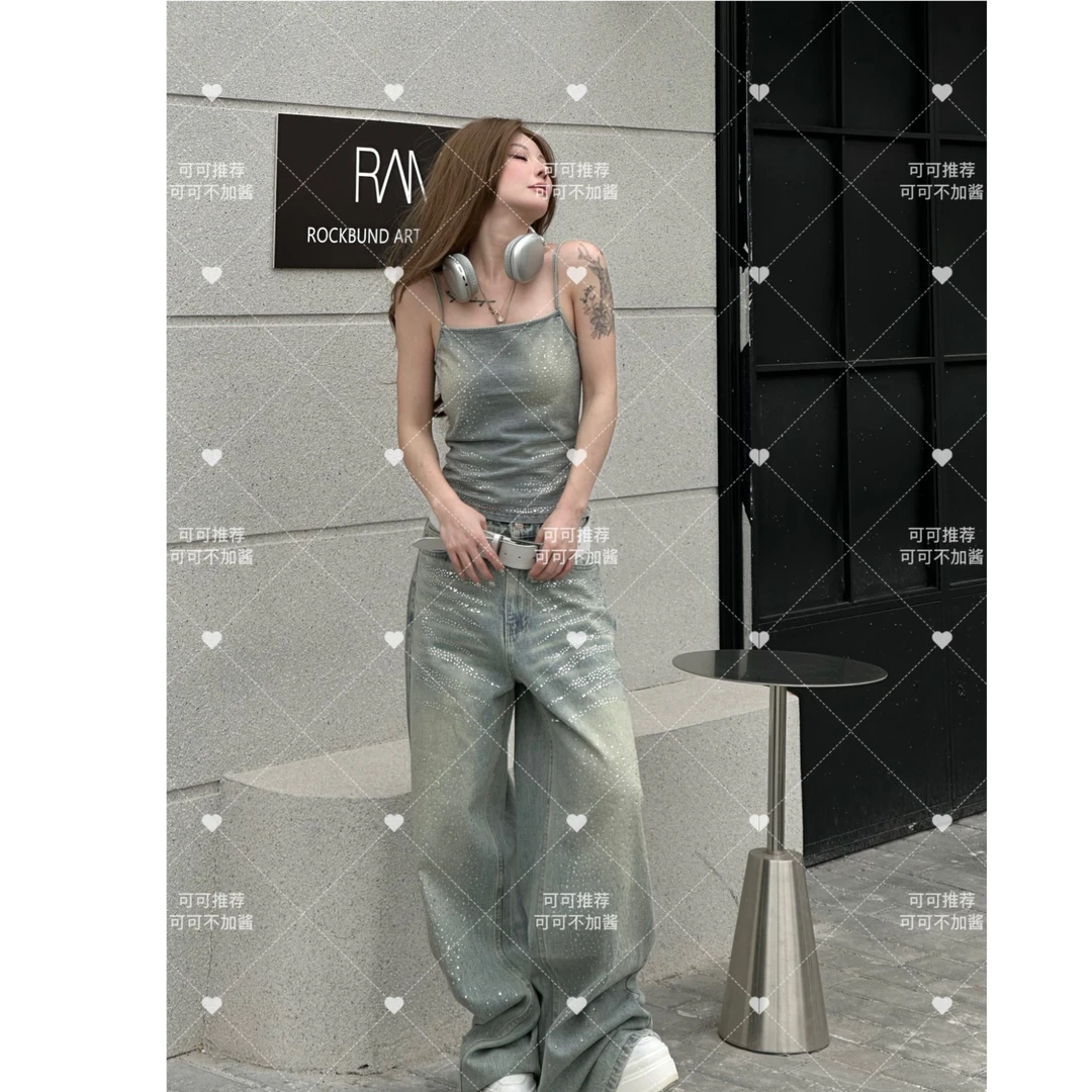 【陶陶推荐】春季新款烫钻显瘦百搭牛仔裤 S569  A438