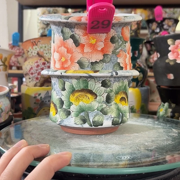 满38包邮 景德镇手绘花盆