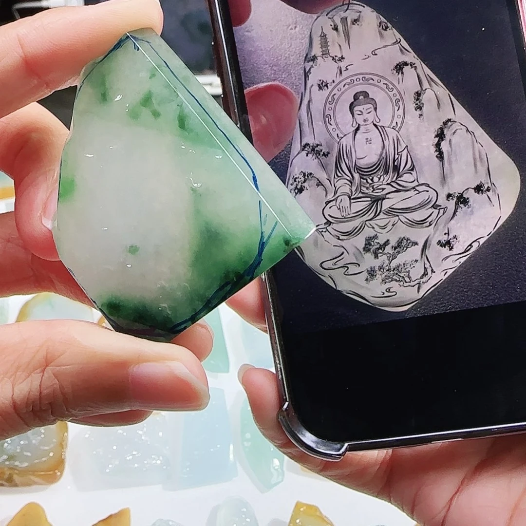 定制翡翠未镶嵌缅甸翡翠挂件