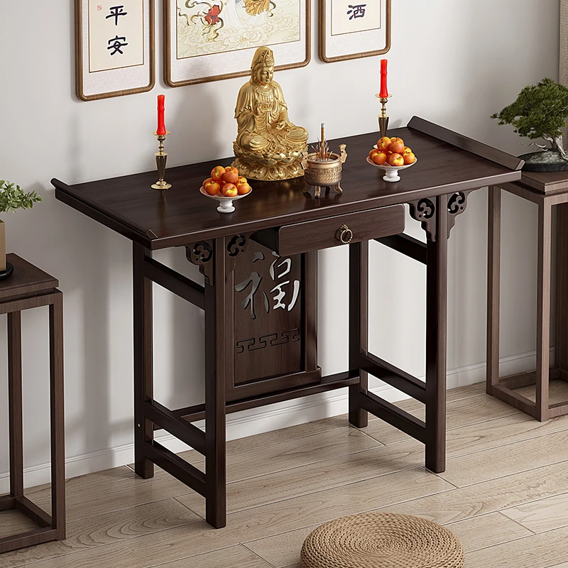 新中式玄关柜家用香案玄关桌禅意客厅进门条案中堂供桌端景台窄款