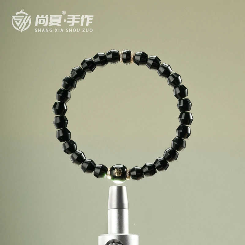 【小李专属】尚夏【棱影】8MM天然新疆和田玉塔青山脊精工设计手串