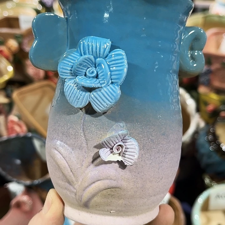 瓷片花盆多肉植物艺术品
