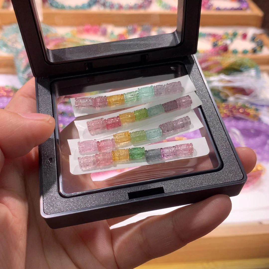 回纹珠未镶嵌碧玺多样性发其一（7个的价格）