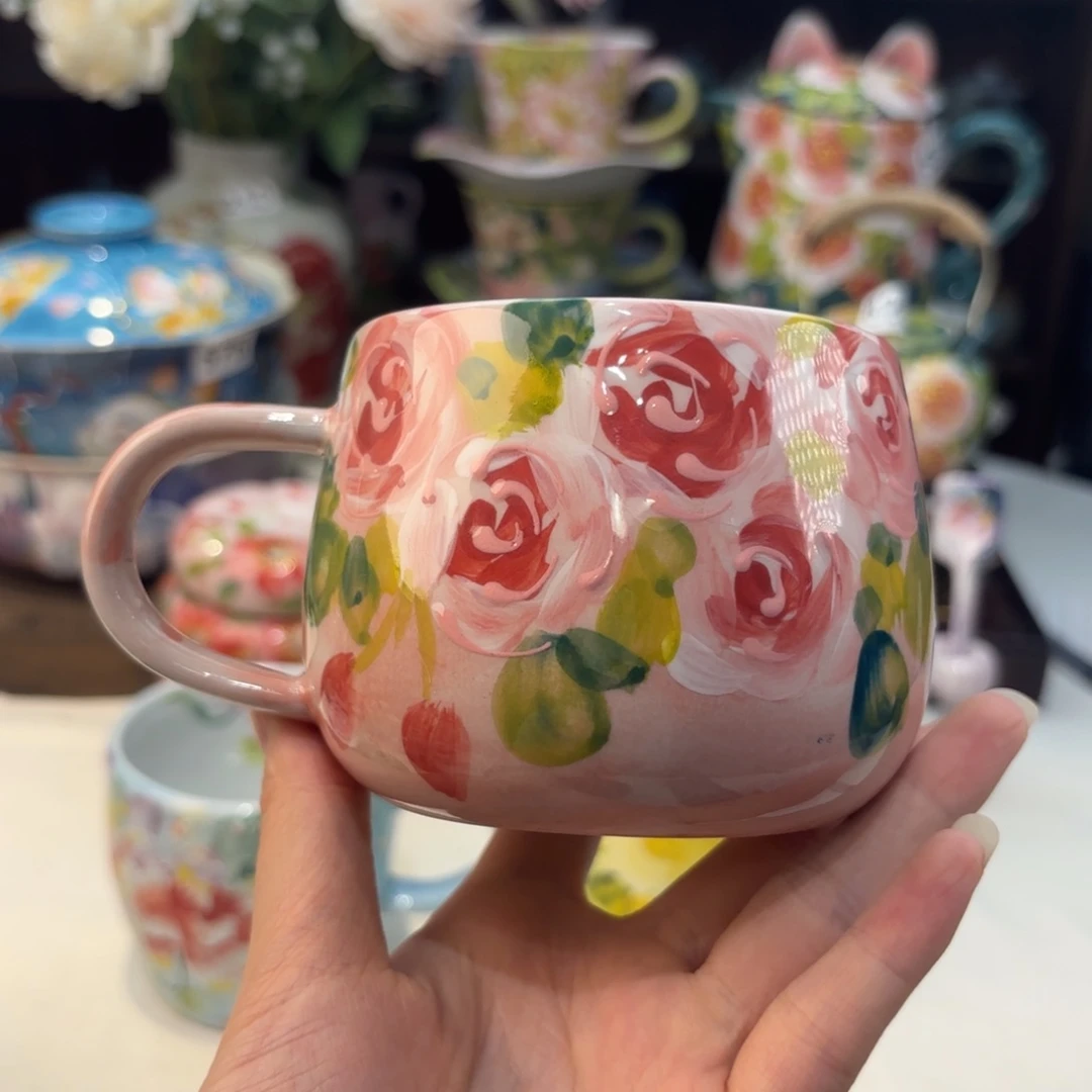 瓷片景德镇手绘高温釉下彩陶瓷茶具