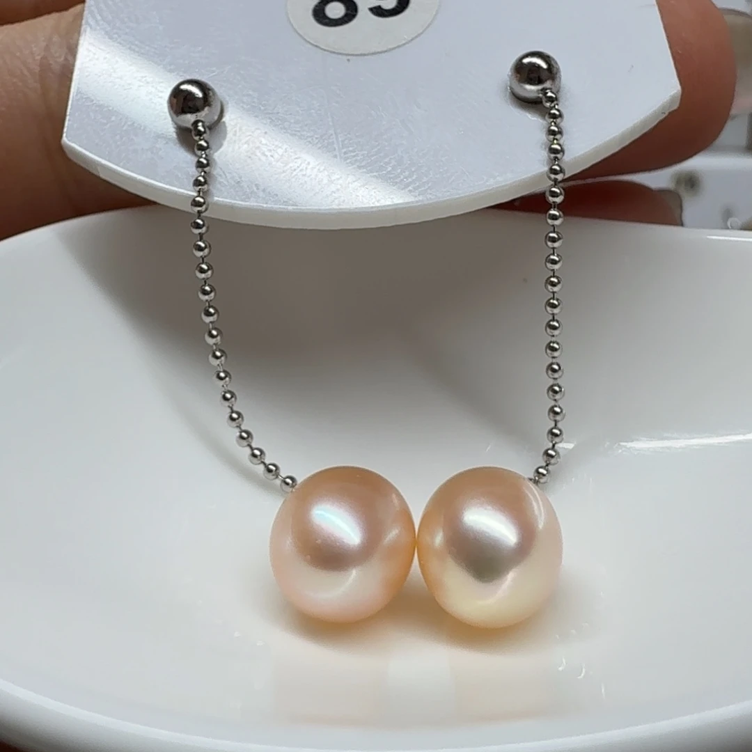 淡水珍珠耳饰银S925镶嵌珍珠