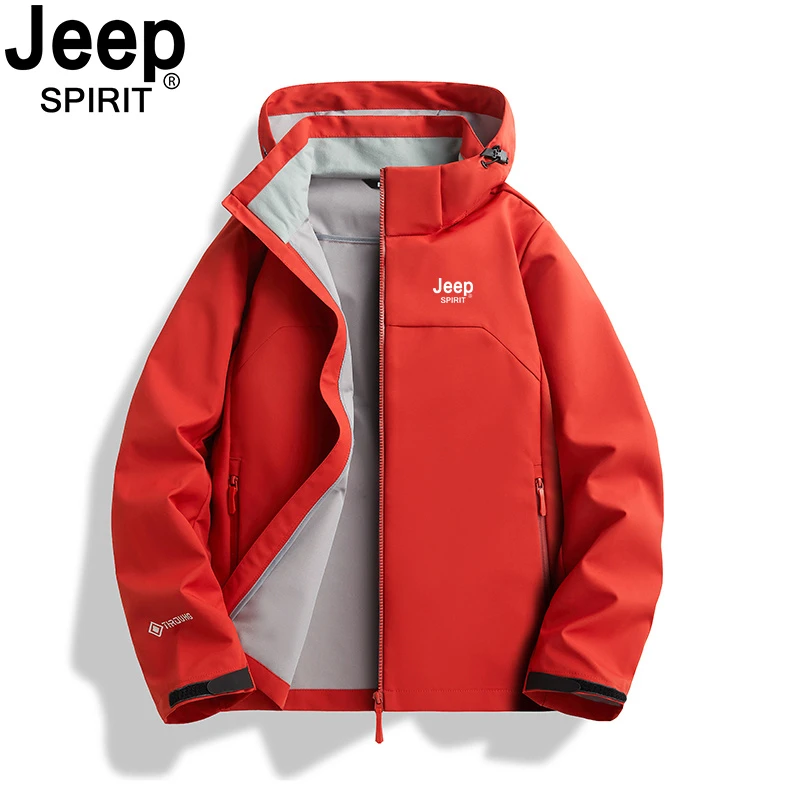 JEEP SPIRIT吉普2025年春季新款户外冲锋衣情侣运动休闲外套男装