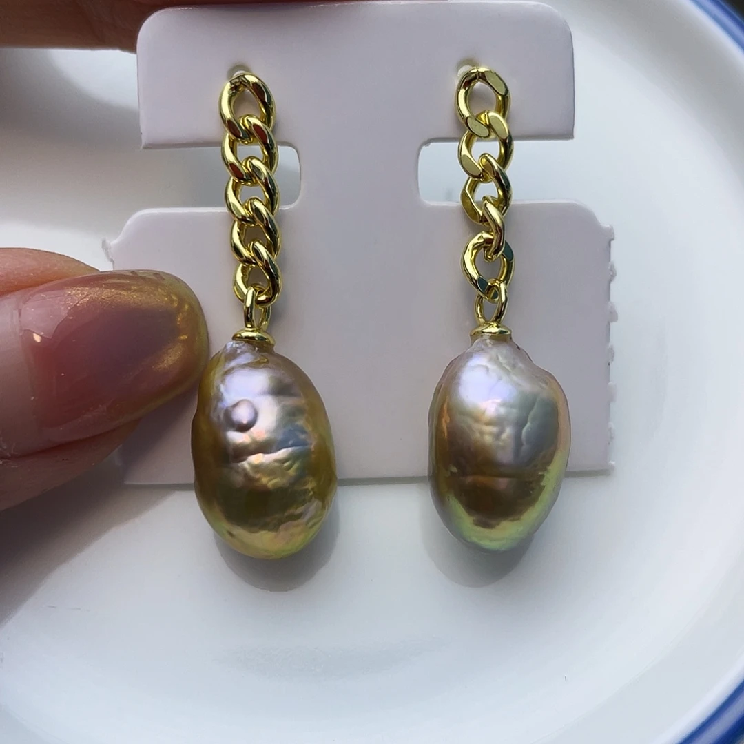 银S925镶嵌耳饰淡水珍珠w25