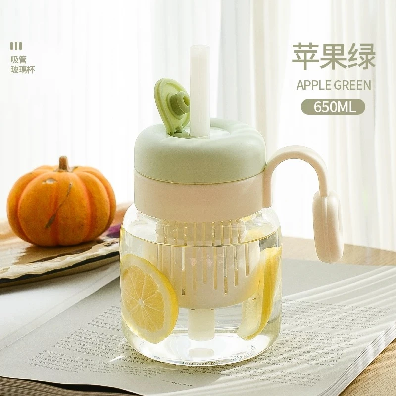 网红便携办公室居家创意果茶杯混色（带手柄）
