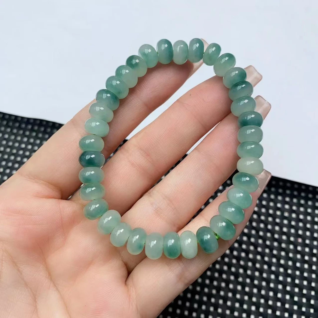 [小石]A1377绿花算盘手链8M