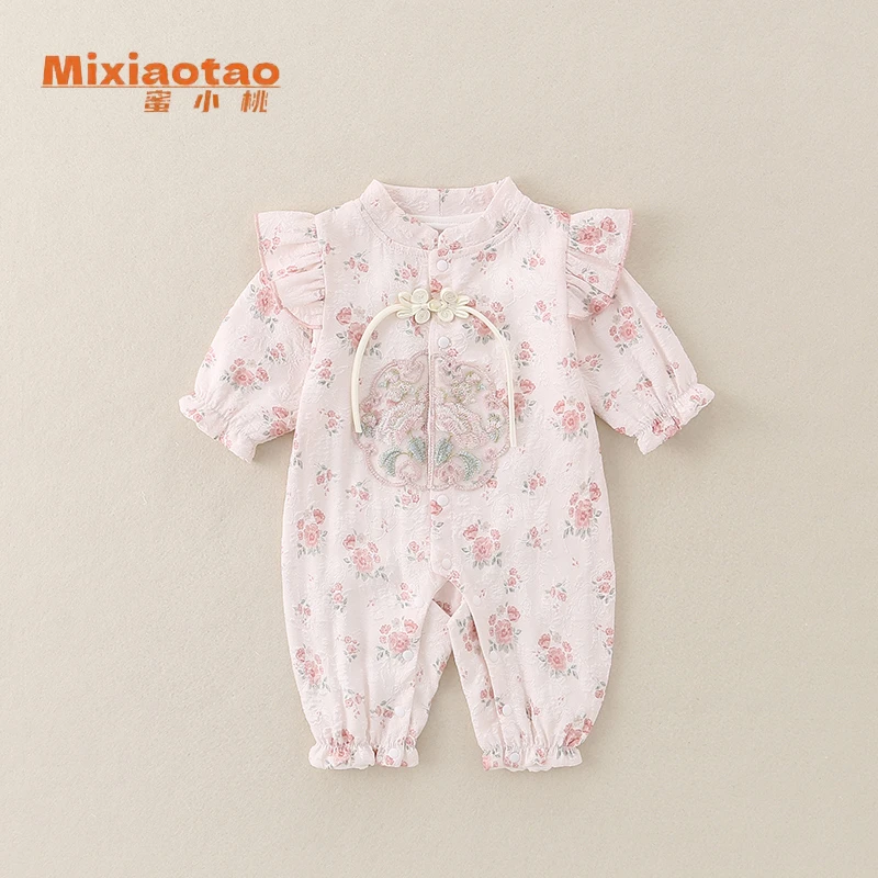 新款秋款颜如玉（双层）闭档哈衣宝宝儿童婴幼儿童长袖婴儿洋气薄款