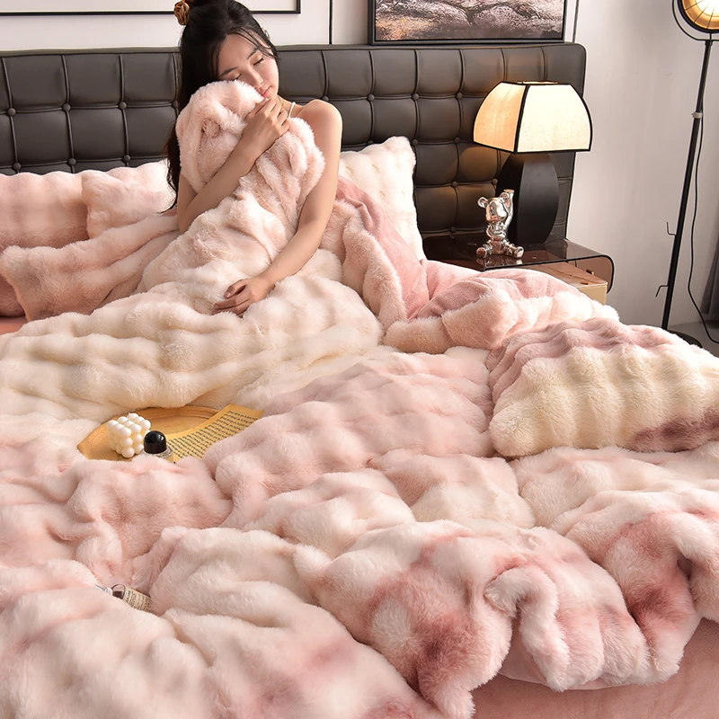 水星家纺A类大泡泡牛奶绒四件套双面绒加厚保暖防静电款联名优品