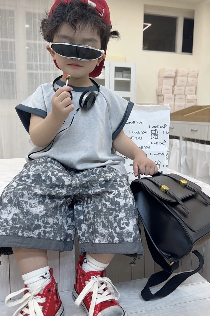 【棉逗熊品牌】2025男童韩版夏季休闲中大童百搭T恤-15121