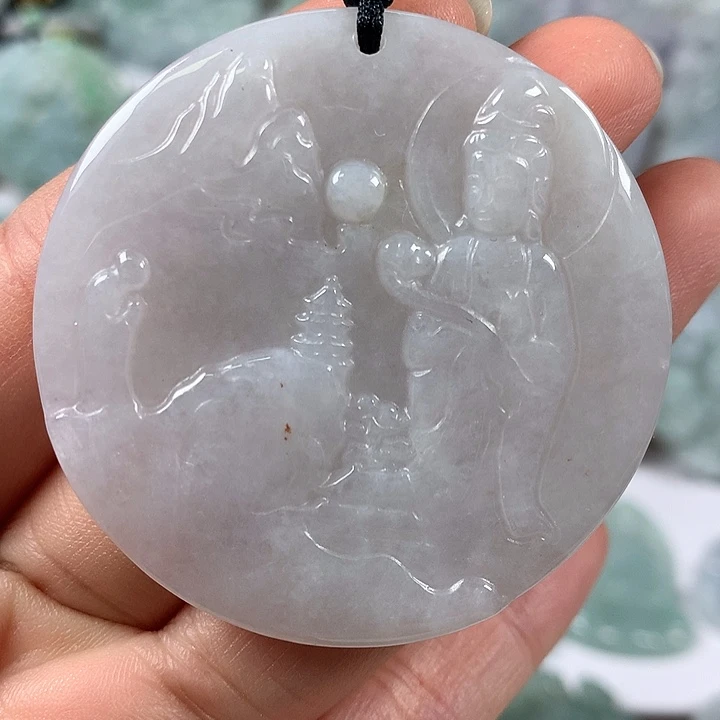 颈饰未镶嵌翡翠山水观音福利