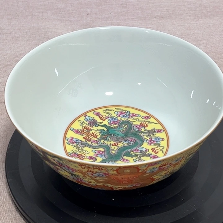 狂***刀摆件粉彩龙纹碗88888