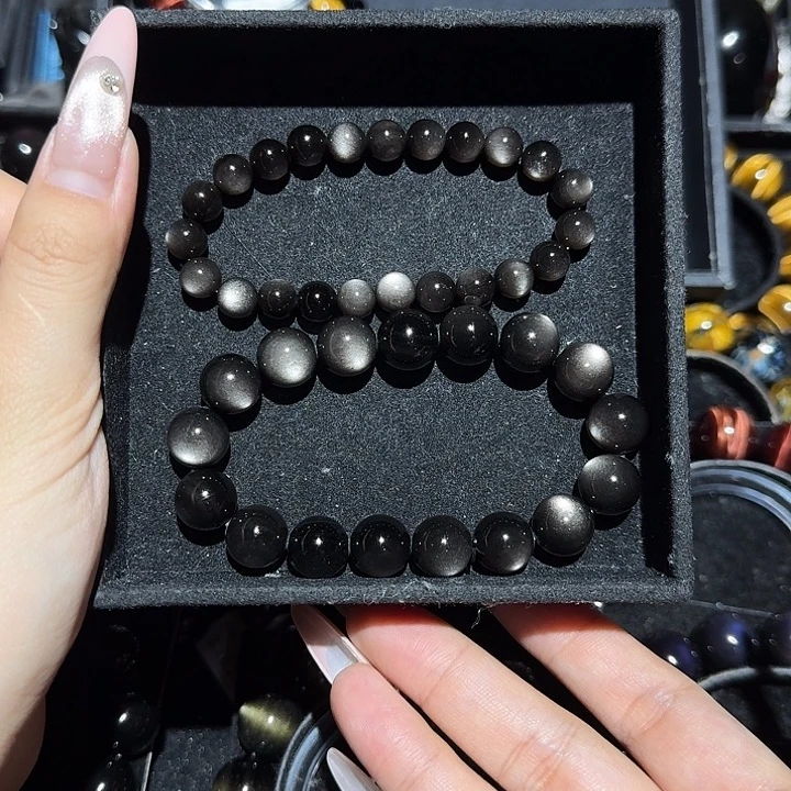 吃***薯黑曜岩未镶嵌手链