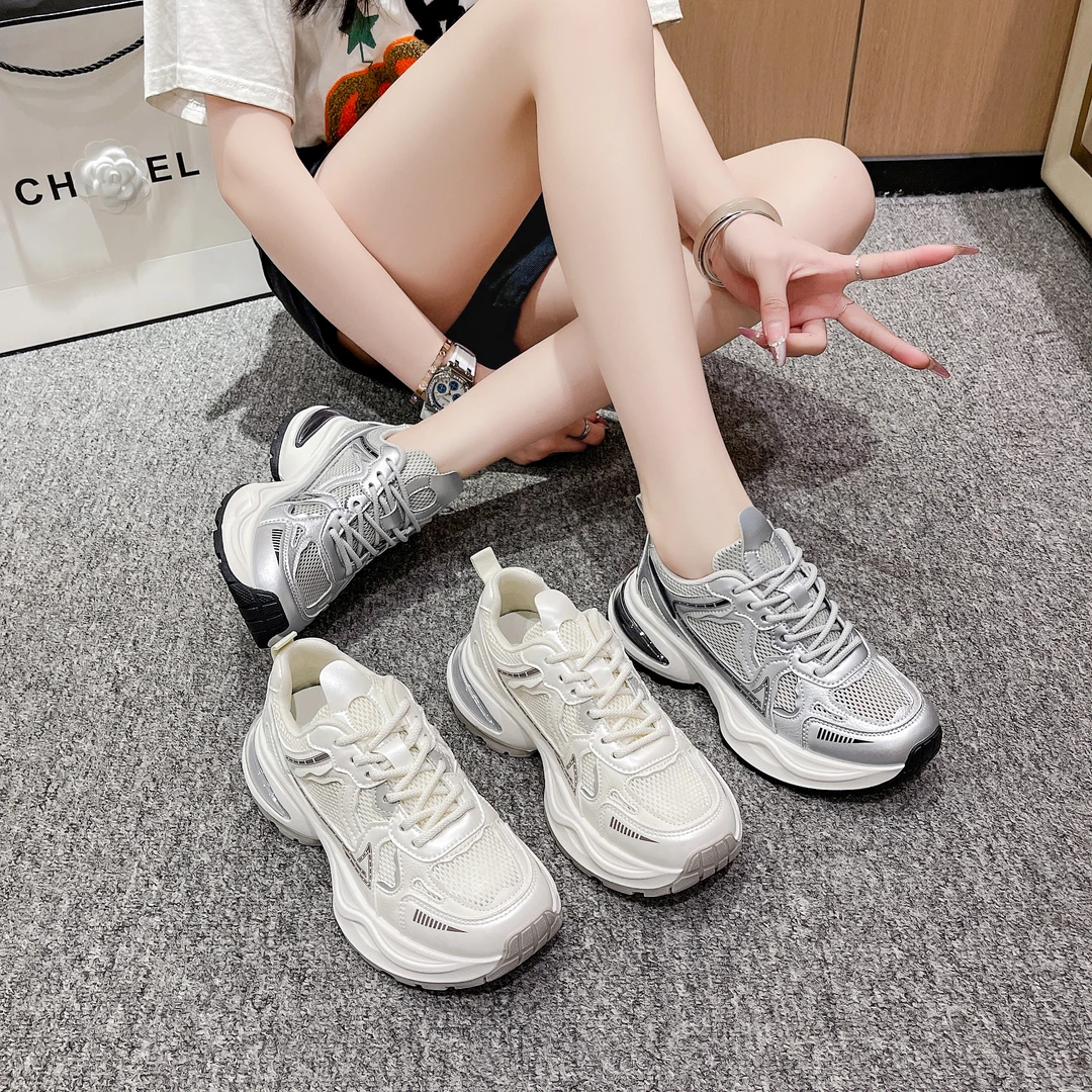 老爹鞋女夏季单网透气厚底超火休闲运动鞋网鞋百搭爆款
