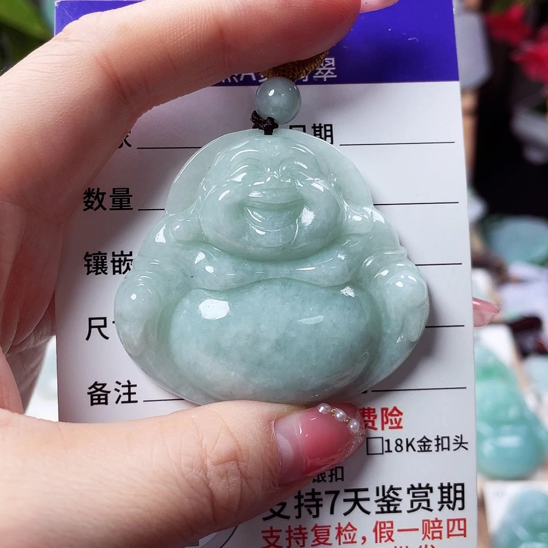 翡翠未镶嵌颈饰佛公03