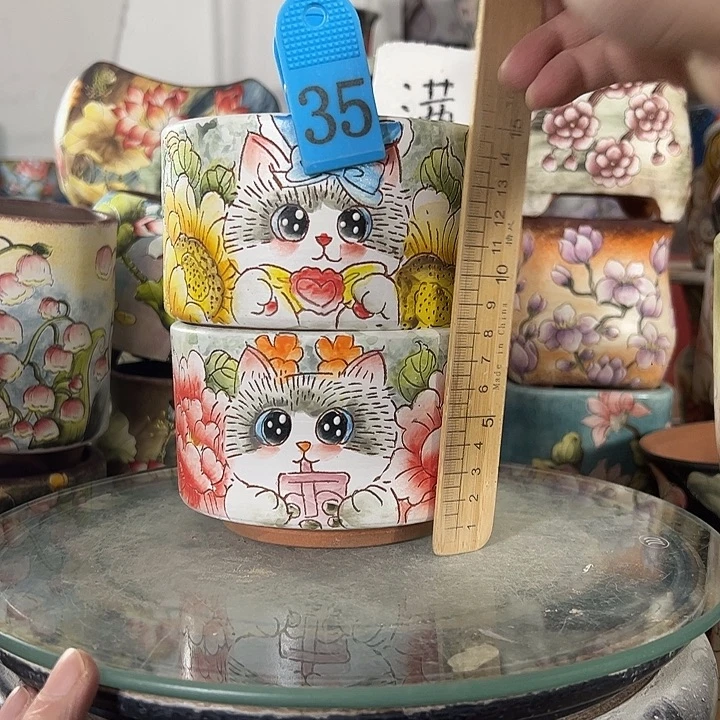 满38包邮 景德镇幸运花盆