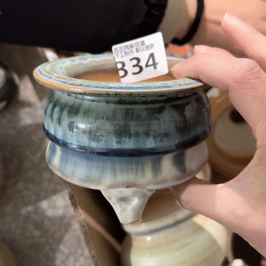 瓷片景德镇手工花盆