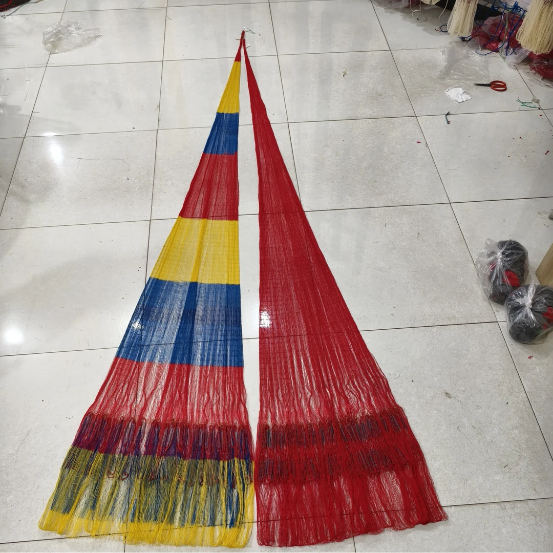 四编大力马线2指3.5米高重七斤半铅坠子手工渔网原丝内染不褪色