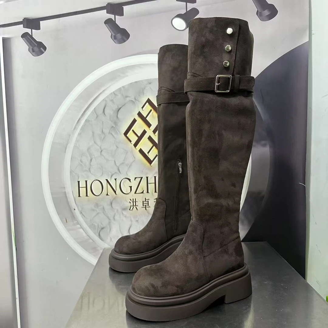 1031上新冬季款2024长筒绒里爆款精品长筒时装靴子百搭骑士靴