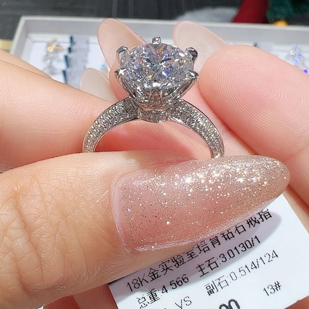 18K金镶嵌实验室培育钻石3.013ct13
