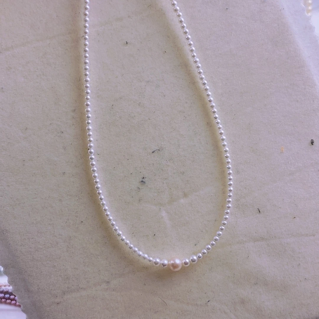 银S925镶嵌颈饰淡水珍珠