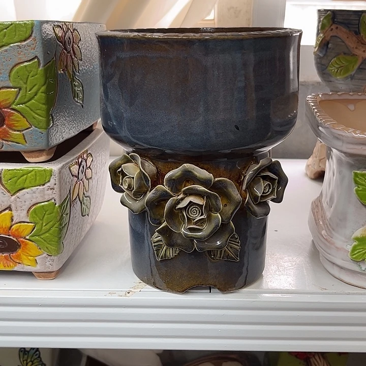 紫砂花盆粗陶材质多肉花盆