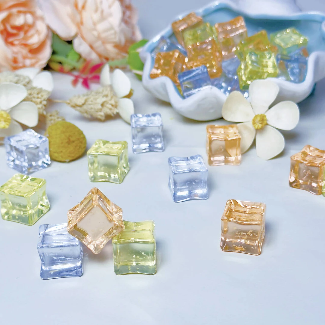 定制色【柠檬菠萝派】潮玩仿真冰块萤火虫夜光1.8cm手工DIY摆件