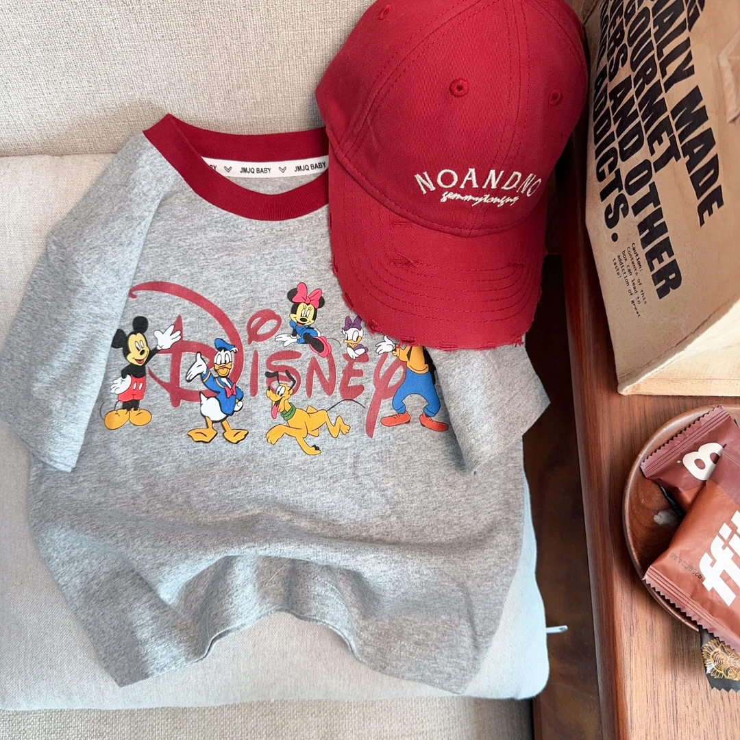 【JMJQ25330】夏季新款中小童男宝韩版卡通印花短袖体恤儿童t恤